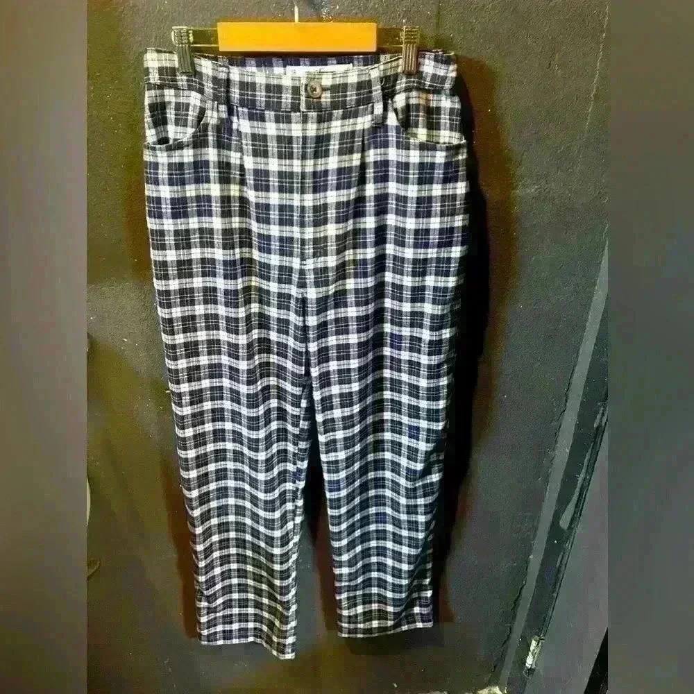Women’s Hollister Ultra High Rise Dad Pants Black White Size 27